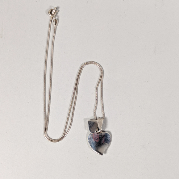 HEARTS Double Love 925 Sterling Silver Necklace - Picture 6 of 8